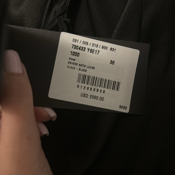 YSL COWL BACK DRESS IN SILK SATIN - Picture 3 of 8